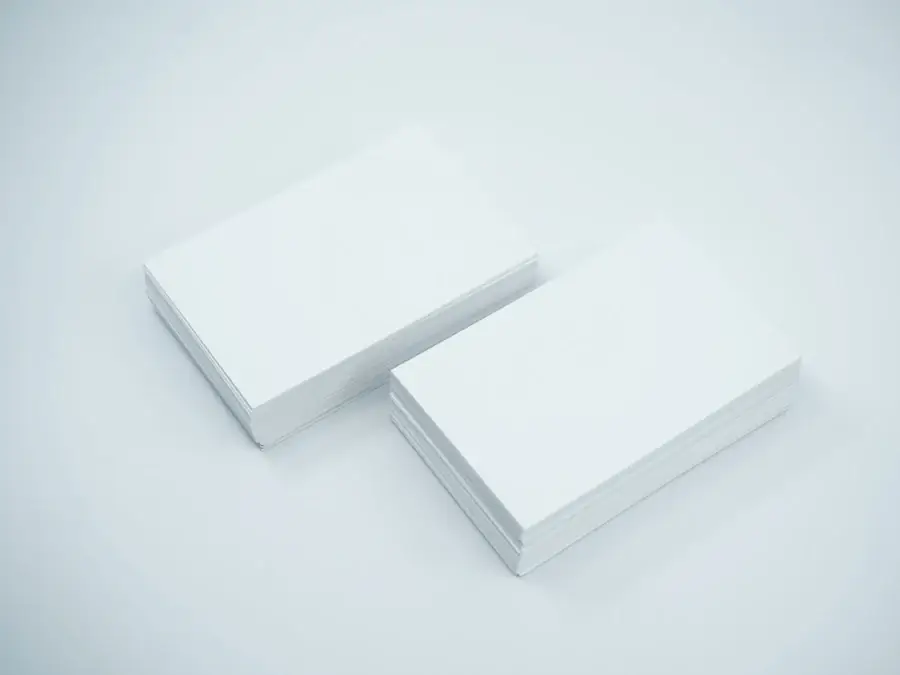 Tarjetas de presentación en blanco